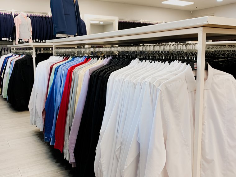 Crisp formal shirts available to hire