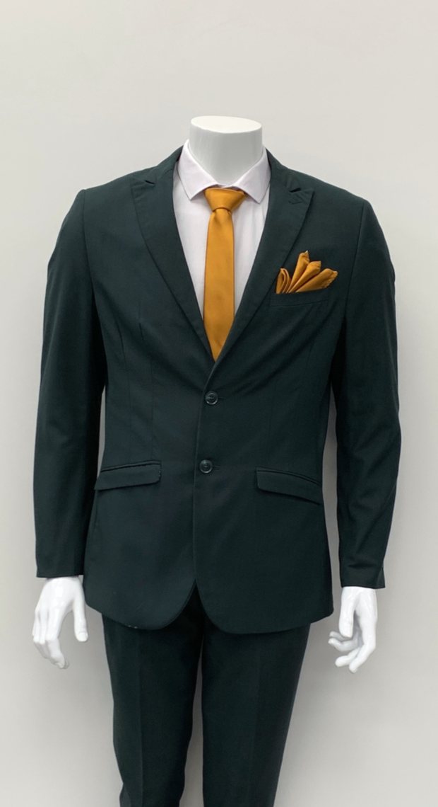 Green slim fit hire suit
