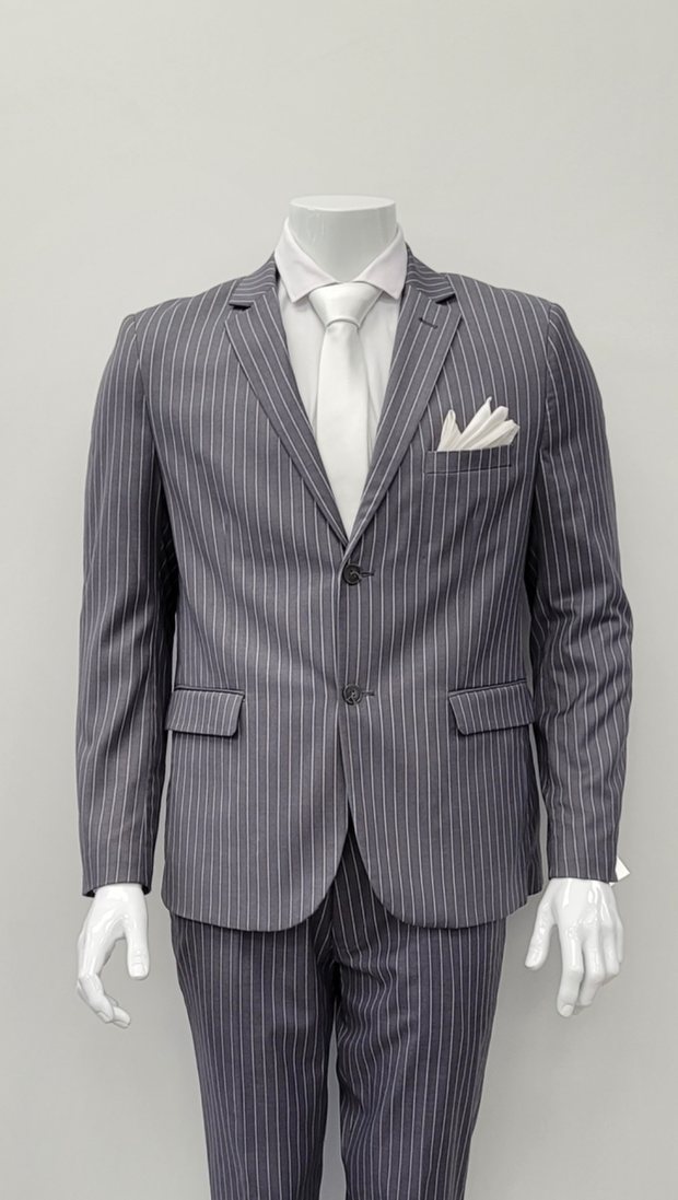 Grey striped hire suit